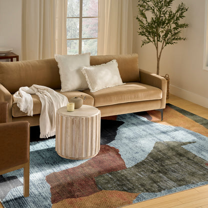 Nourison Home Nordic  Blue Multicolor  Contemporary