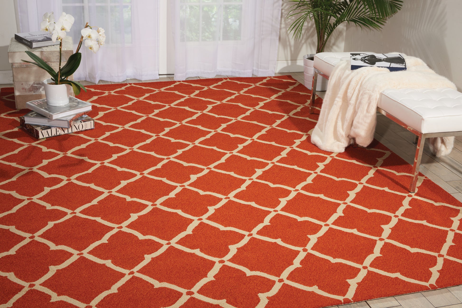Nourison Home Portico  Orange  Contemporary