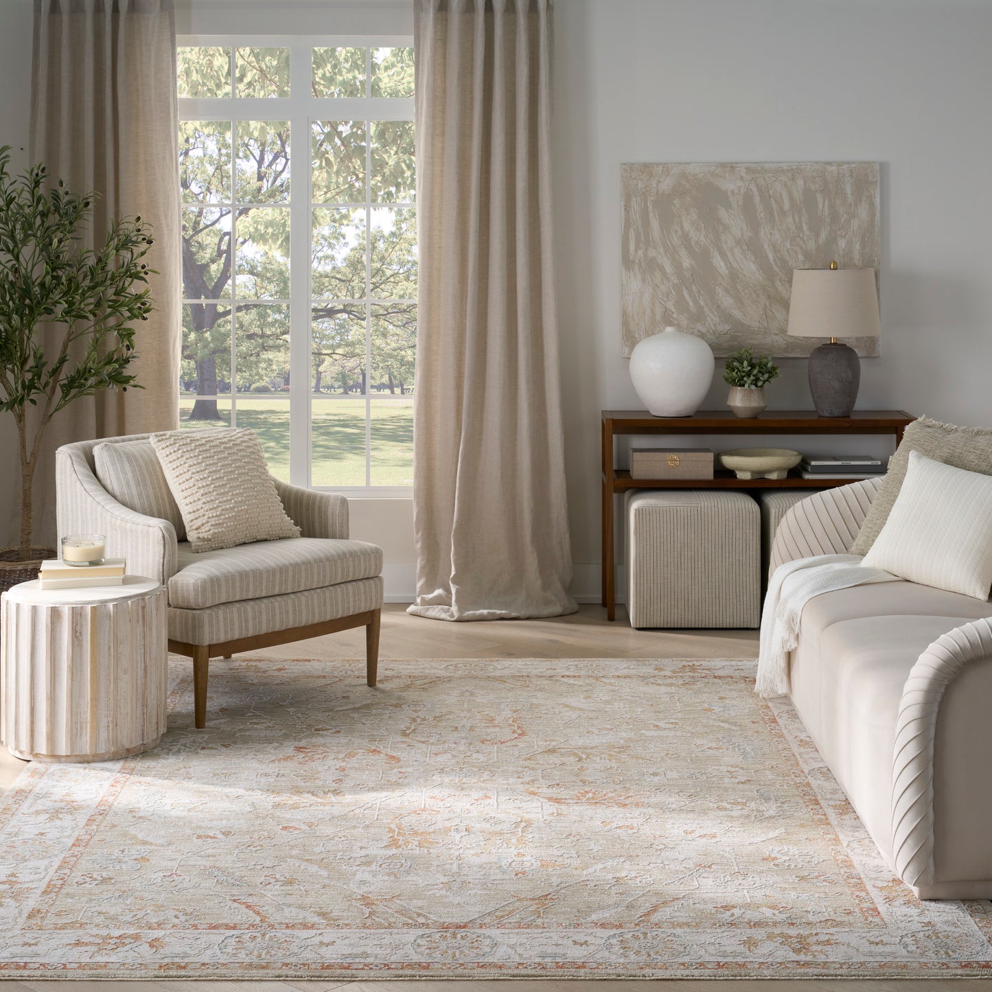 Nourison Home Infinite  Sage Ivory  Traditional