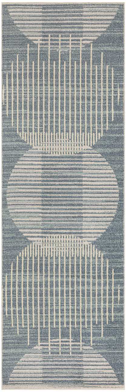 Nourison Home Astra Machine Washable ASW03 Blue Contemporary Power-loomed Rug