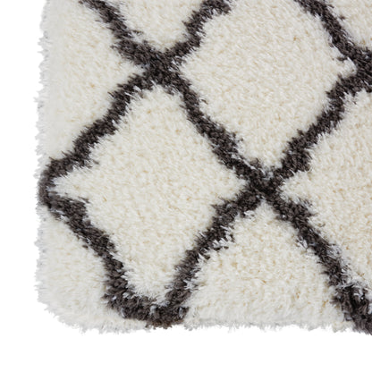 Nourison Home Luxe Shag  Ivory Charcoal  Contemporary