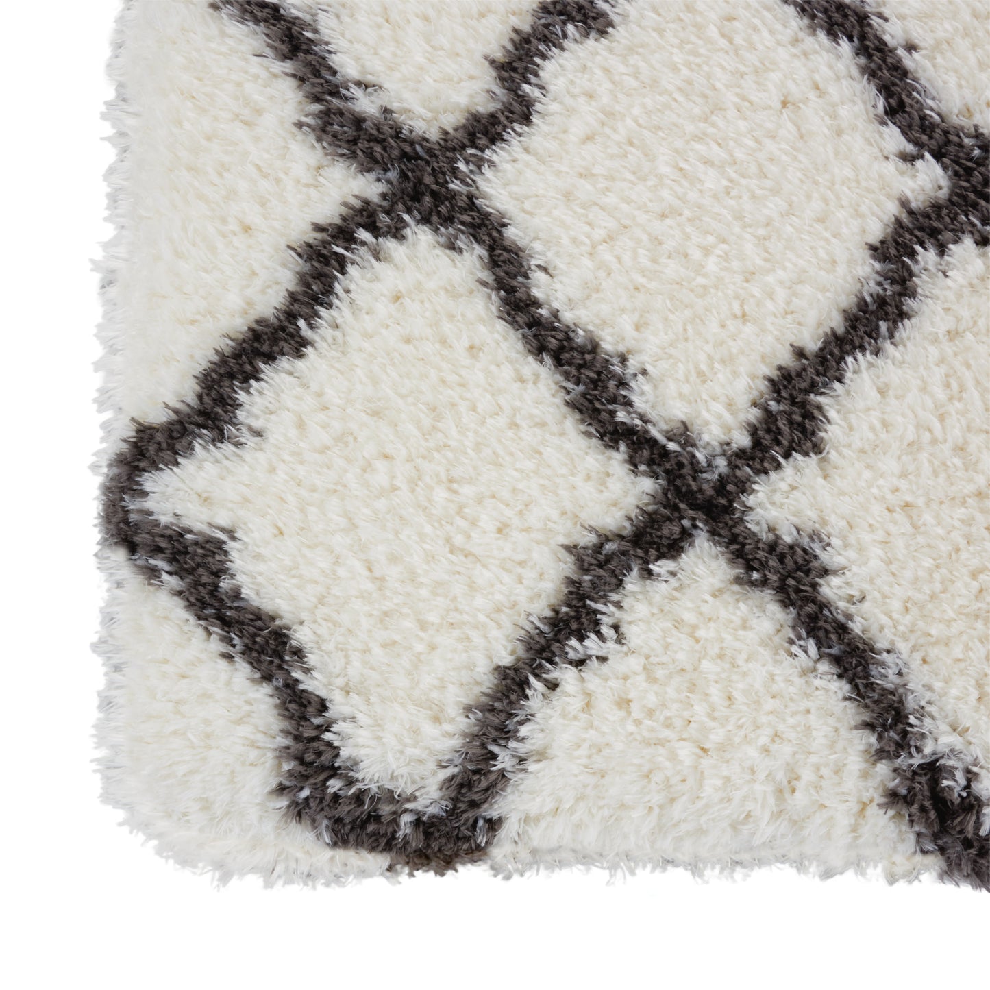 Nourison Home Luxe Shag  Ivory Charcoal  Contemporary