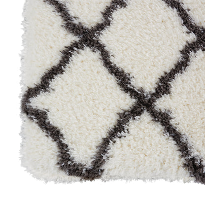 Nourison Home Luxe Shag  Ivory Charcoal  Contemporary