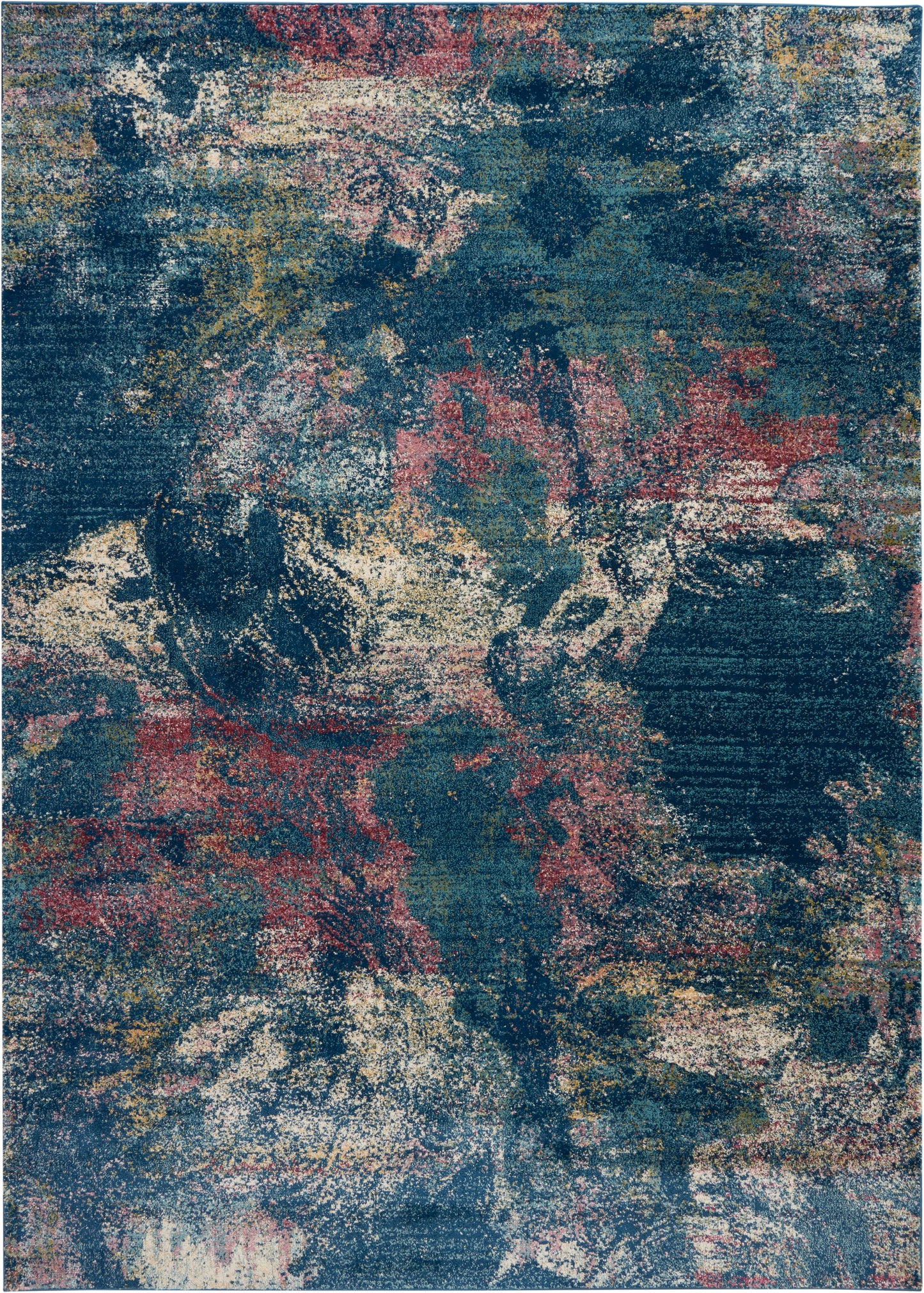 Nourison Home Fusion  Blue Multicolor  Contemporary