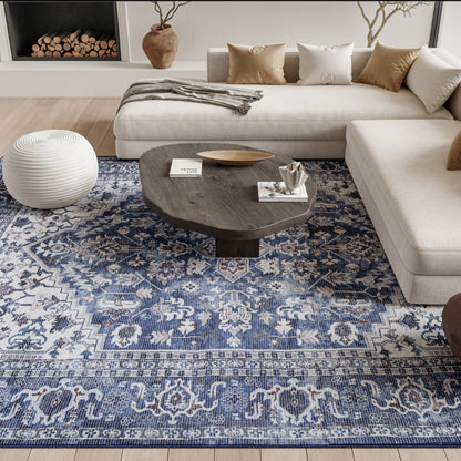 Nourison Home New Concept Washables  Navy Ivory  Traditional