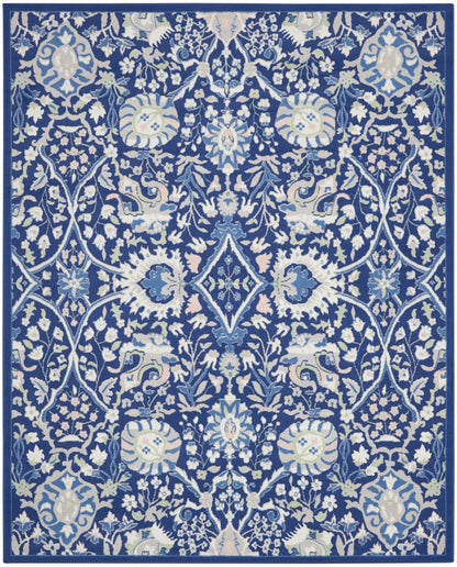 Nourison Home Whimsicle WHS10 Navy Multicolor Traditional Power-loomed Rug