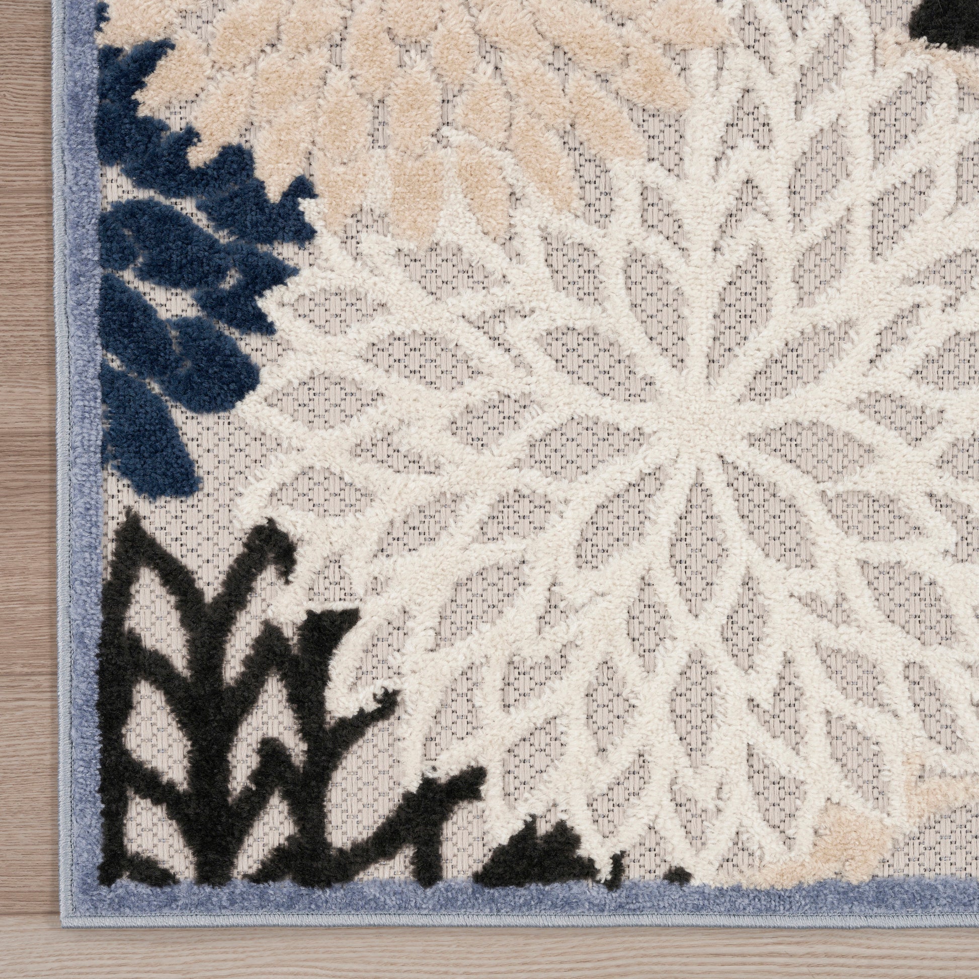 Nourison Home Aloha  Blue Multicolor  Contemporary
