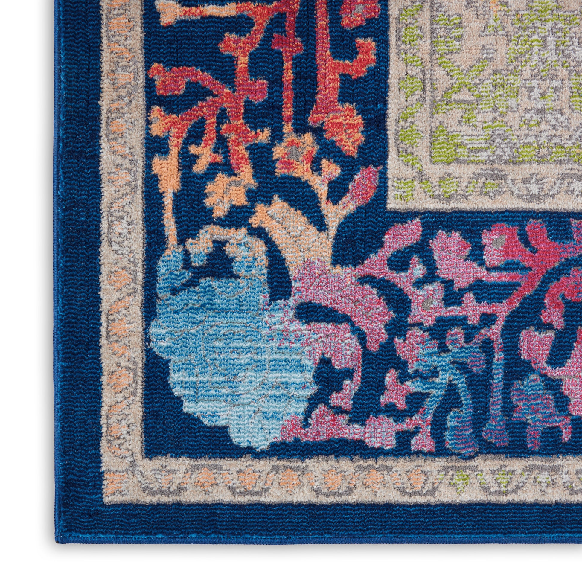 Nourison Home Ankara Global  Blue Multicolor  Transitional