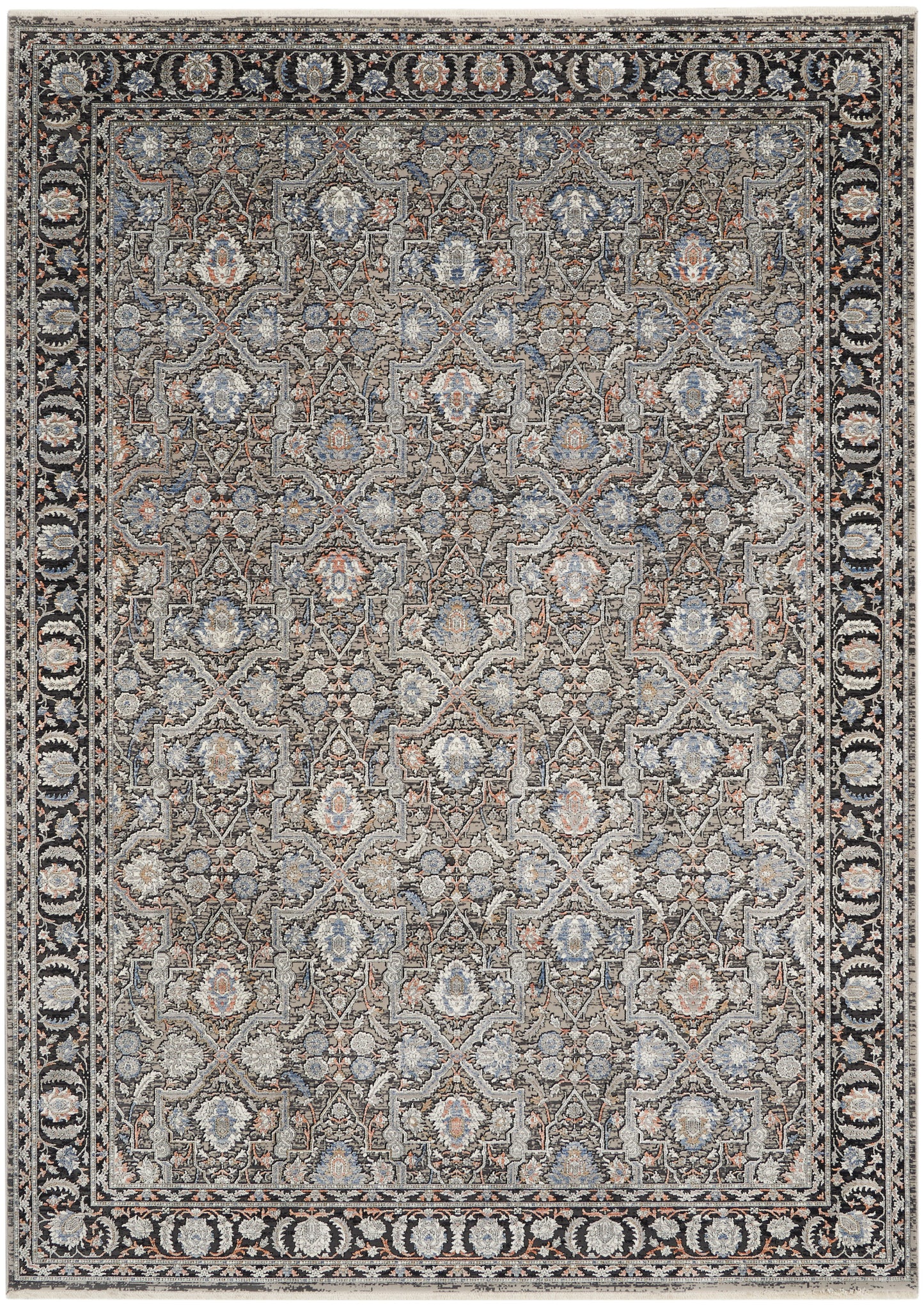 Nourison Home Starry Nights STN10 Grey Navy Traditional Loom-woven Rug