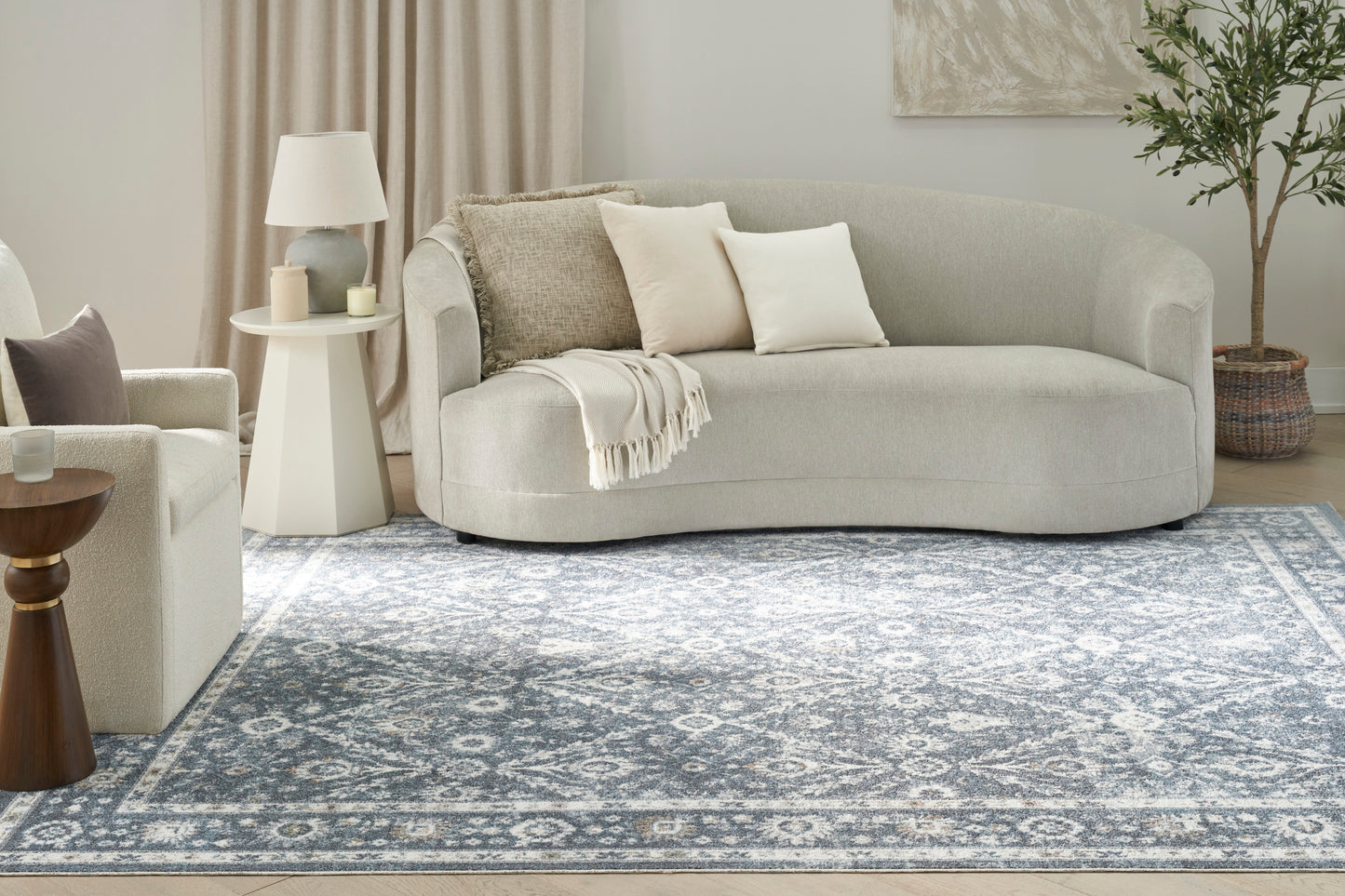 Nourison Home Astra Machine Washable  Dark Blue  Traditional