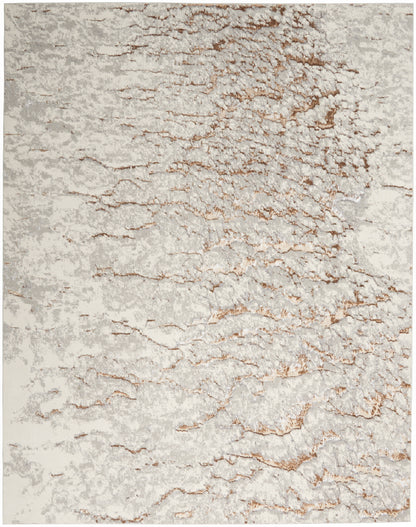 Nourison Home Glow MTL02 Grey Mocha Contemporary Power-loomed Rug