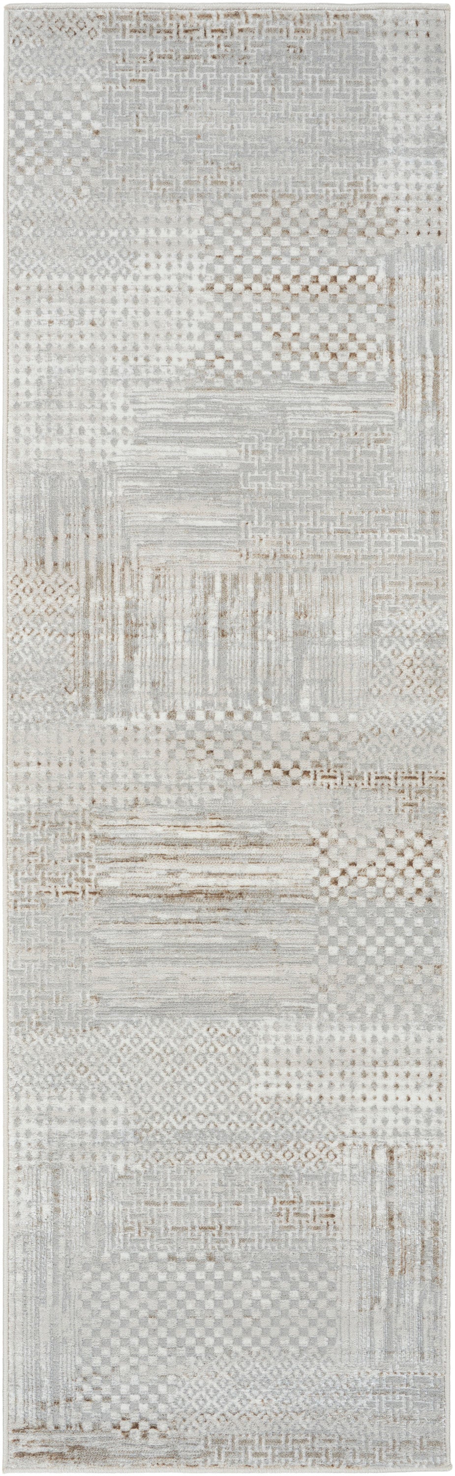 Nourison Home Glitz GLZ09 Silver Grey Contemporary Power-loomed Rug