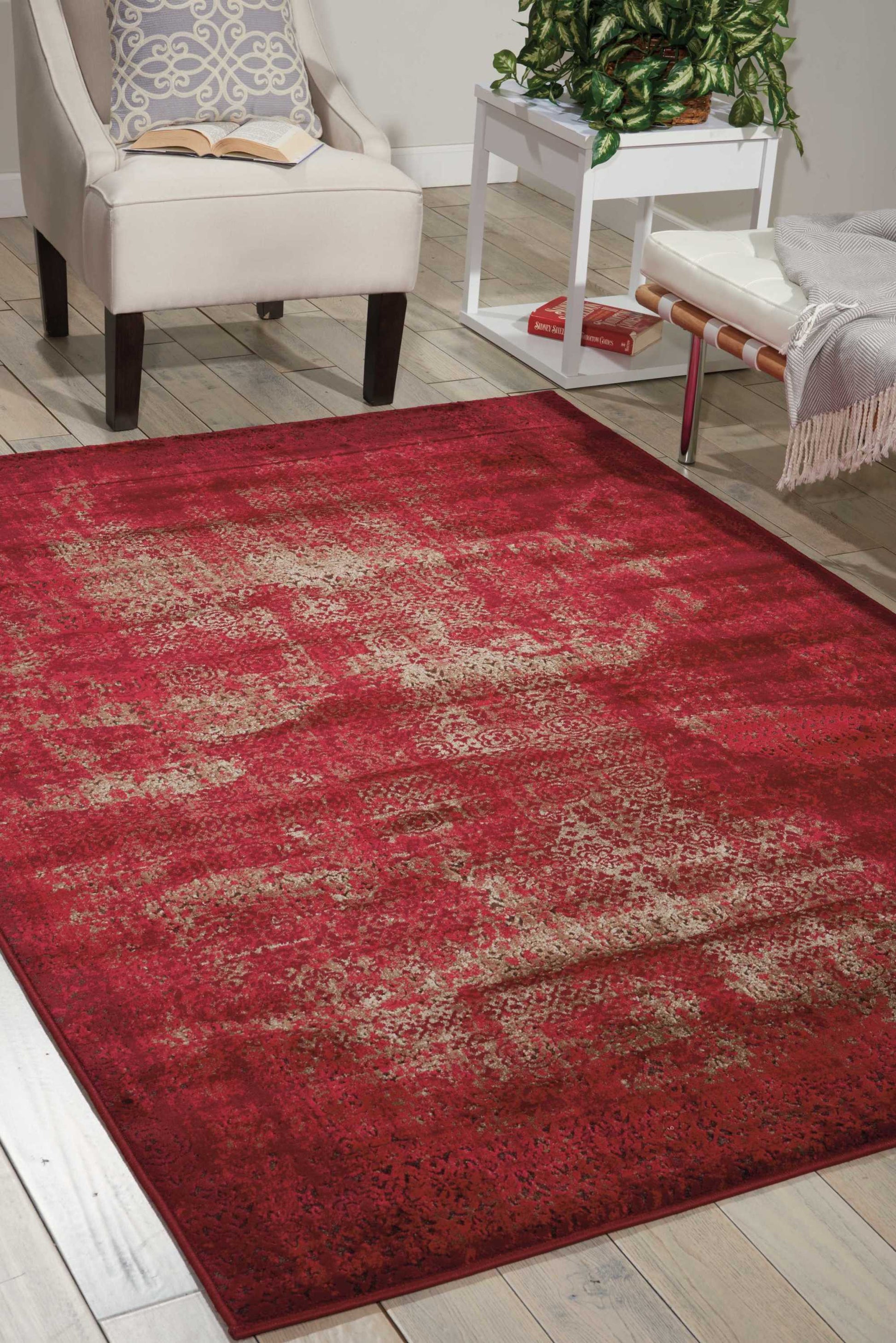 Nourison Home Karma  Red  Traditional