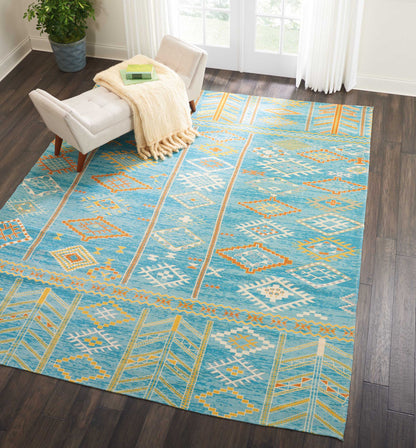 Nourison Home Madera  Sky Blue  Transitional