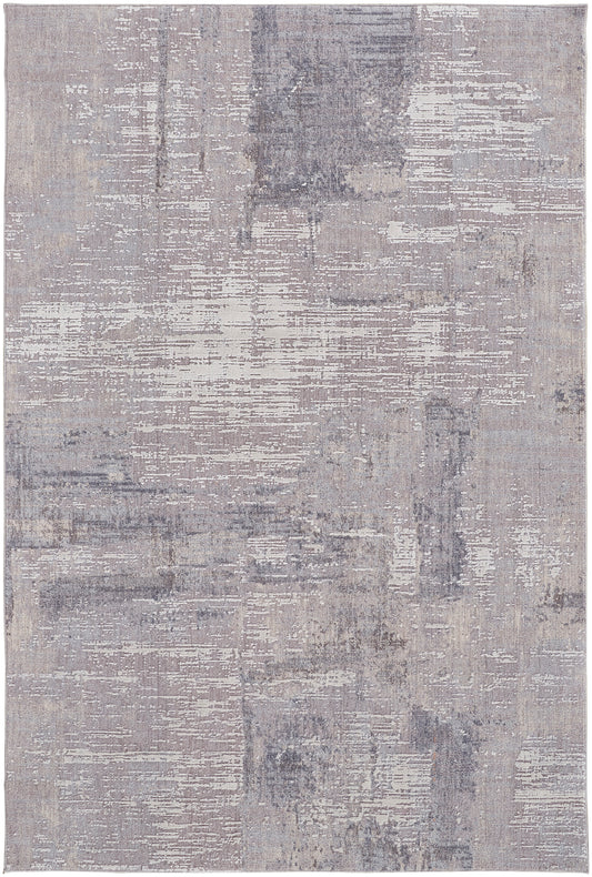 Feizy Lennon 39G1F Gray Abstract Machine Woven Rug