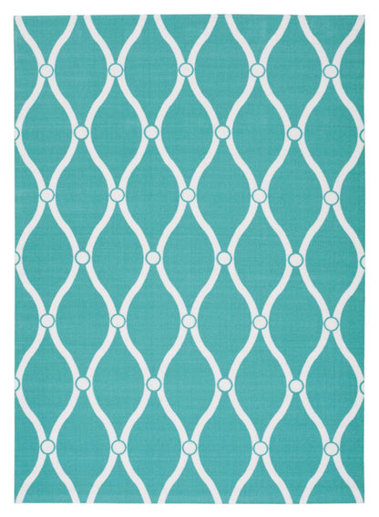 Nourison Home Home & Garden RS089 Aqua Transitional Power-loomed Rug