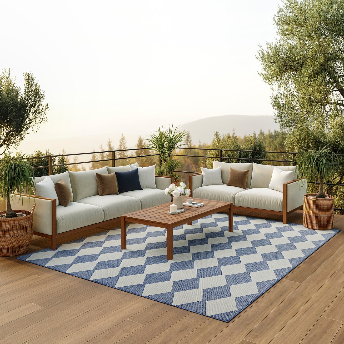Nourison Home Positano  Navy Blue  Contemporary