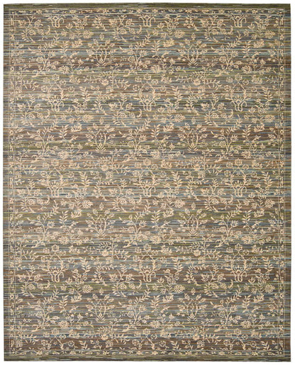 Nourison Home Rhapsody  Blue Moss  Transitional