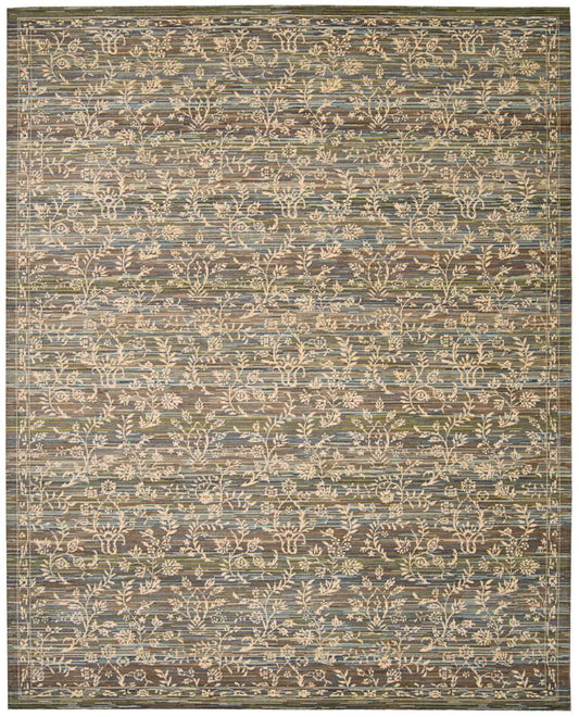 Nourison Home Rhapsody  Blue Moss  Transitional