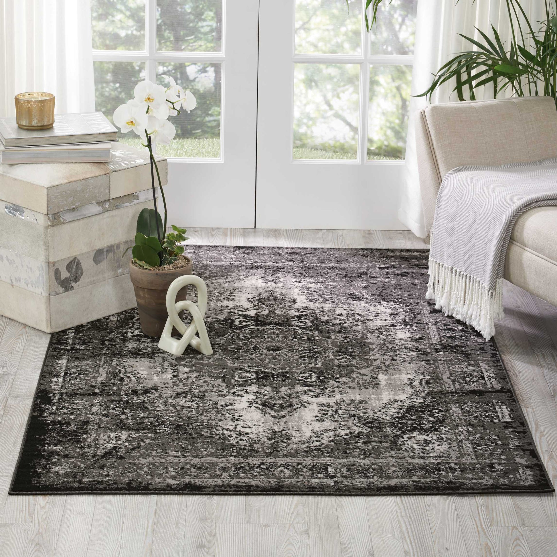 Nourison Home Aria  Charcoal  Traditional