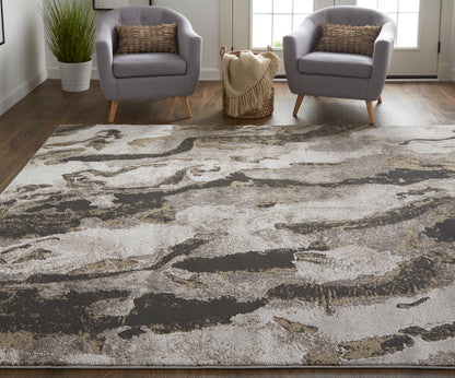 Feizy Vancouver  Charcoal Beige Modern/Bohemian & Eclectic