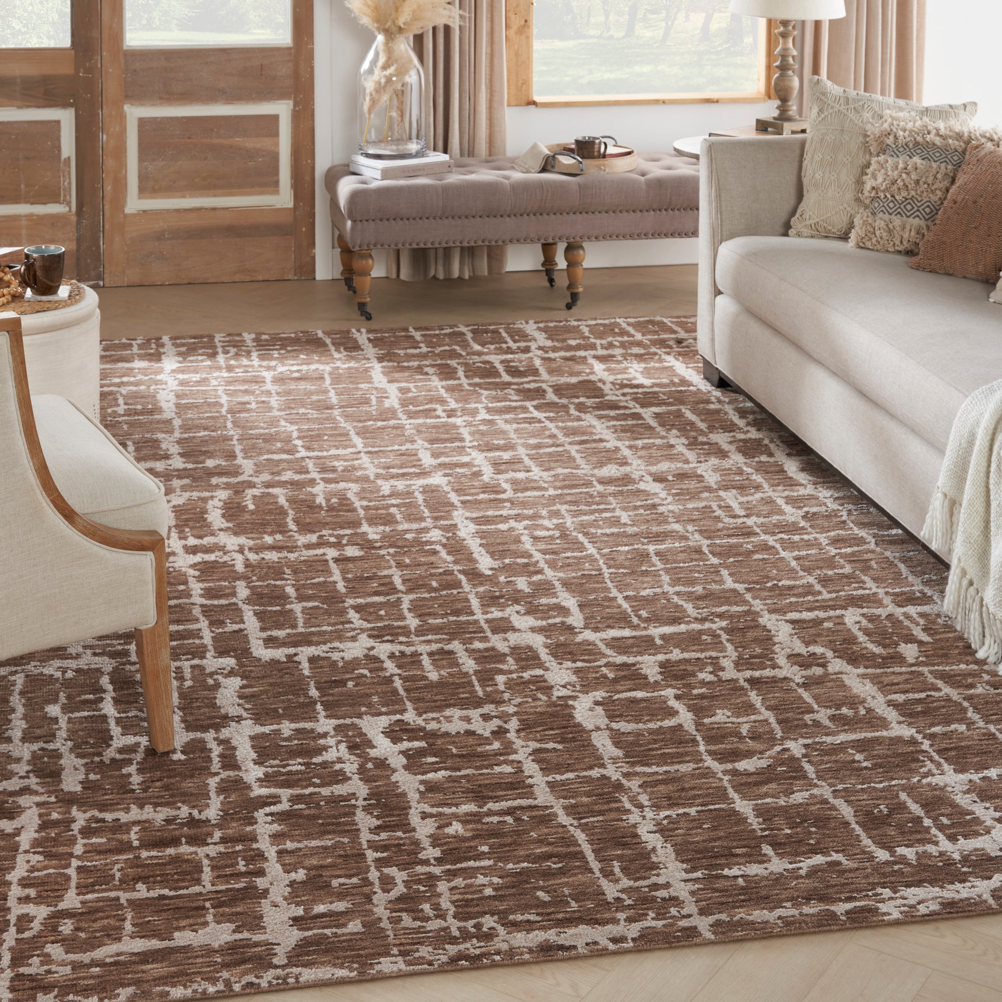 Nourison Home Luna  Mocha Ivory  Contemporary