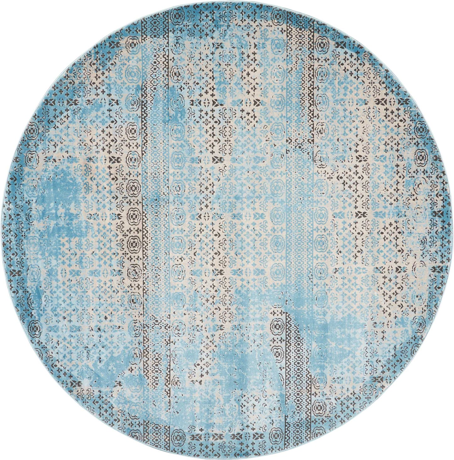 Nourison Home Karma KRM01 Blue Traditional Power-loomed Rug