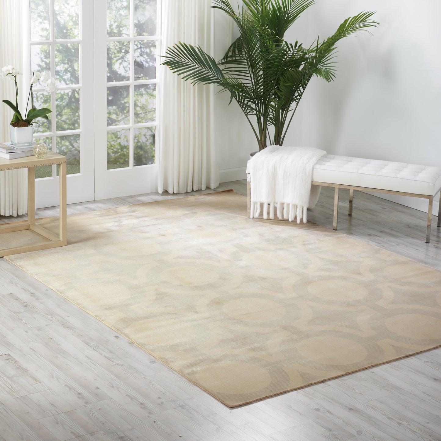 Nourison Home Luminance  Cream Grey  Transitional