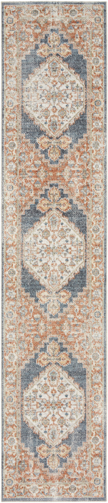 Nourison Home Astra Machine Washable ASW11 Denim Multicolor Traditional Power-loomed Rug