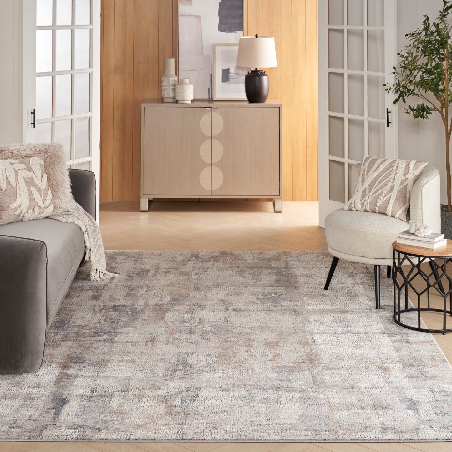 Nourison Home Rustic Textures  Beige Grey  Contemporary