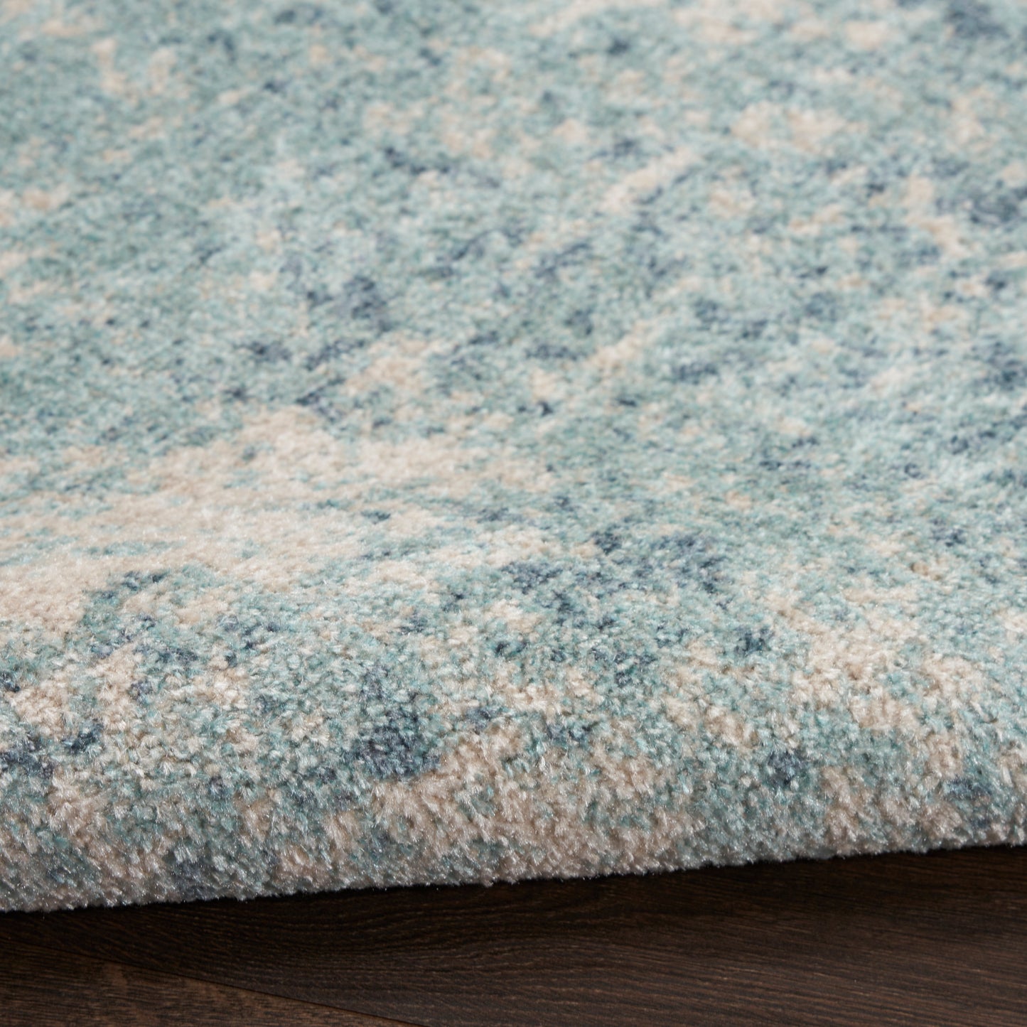 Nourison Home Astra Machine Washable  Blue Ivory  Contemporary