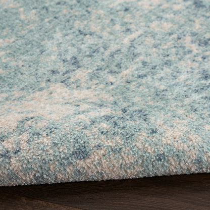 Nourison Home Astra Machine Washable  Blue Ivory  Contemporary