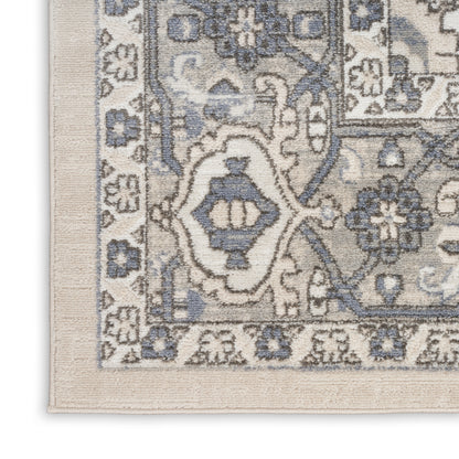 Nourison Home Quarry  Ivory Blue  Transitional