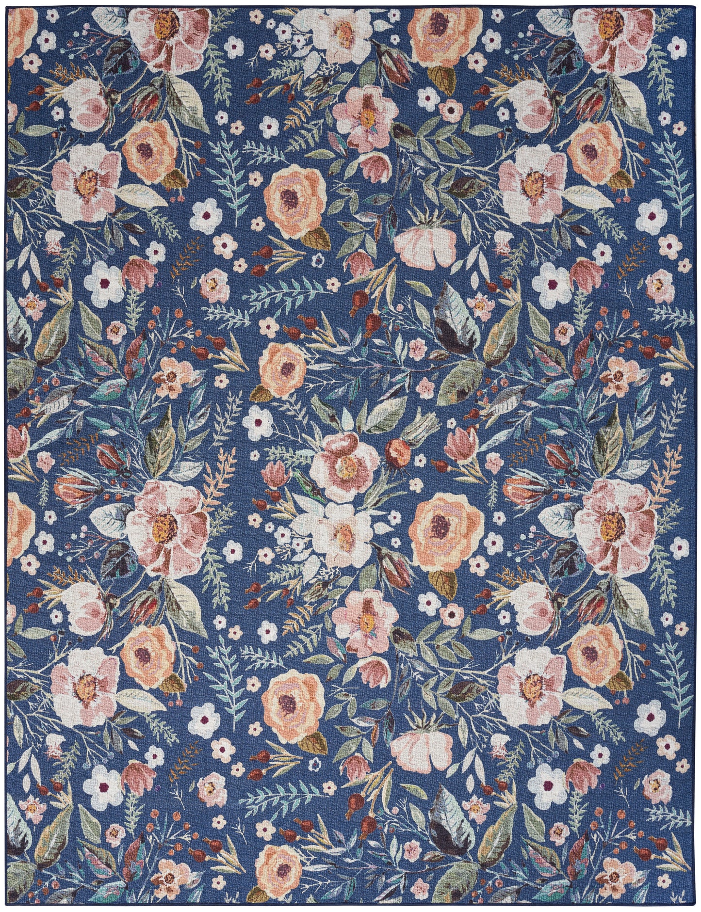 Nourison Home Nourison Washables NWB01 Navy Multicolor Traditional Power-loomed Rug