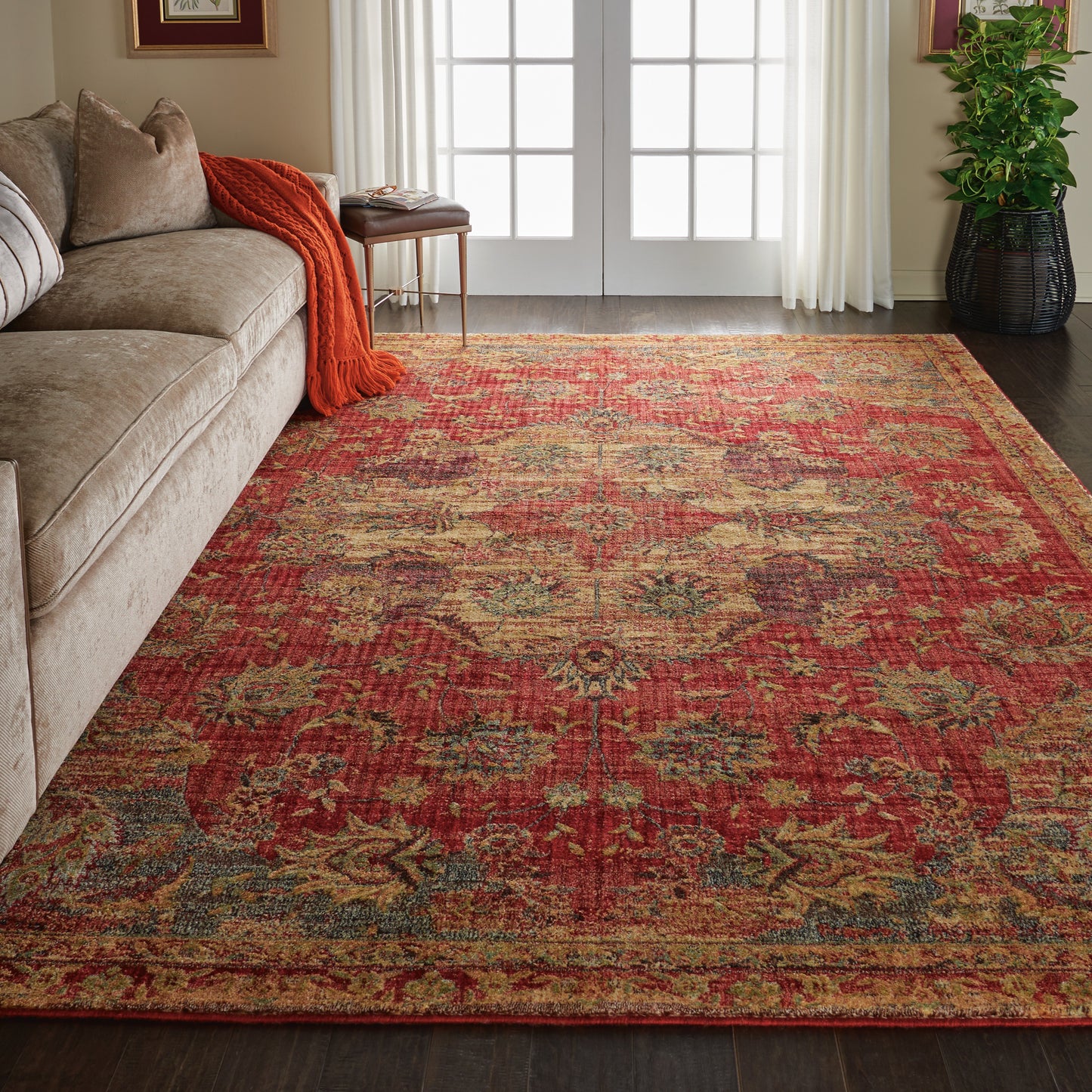 Nourison Home Jewel  Red  Traditional