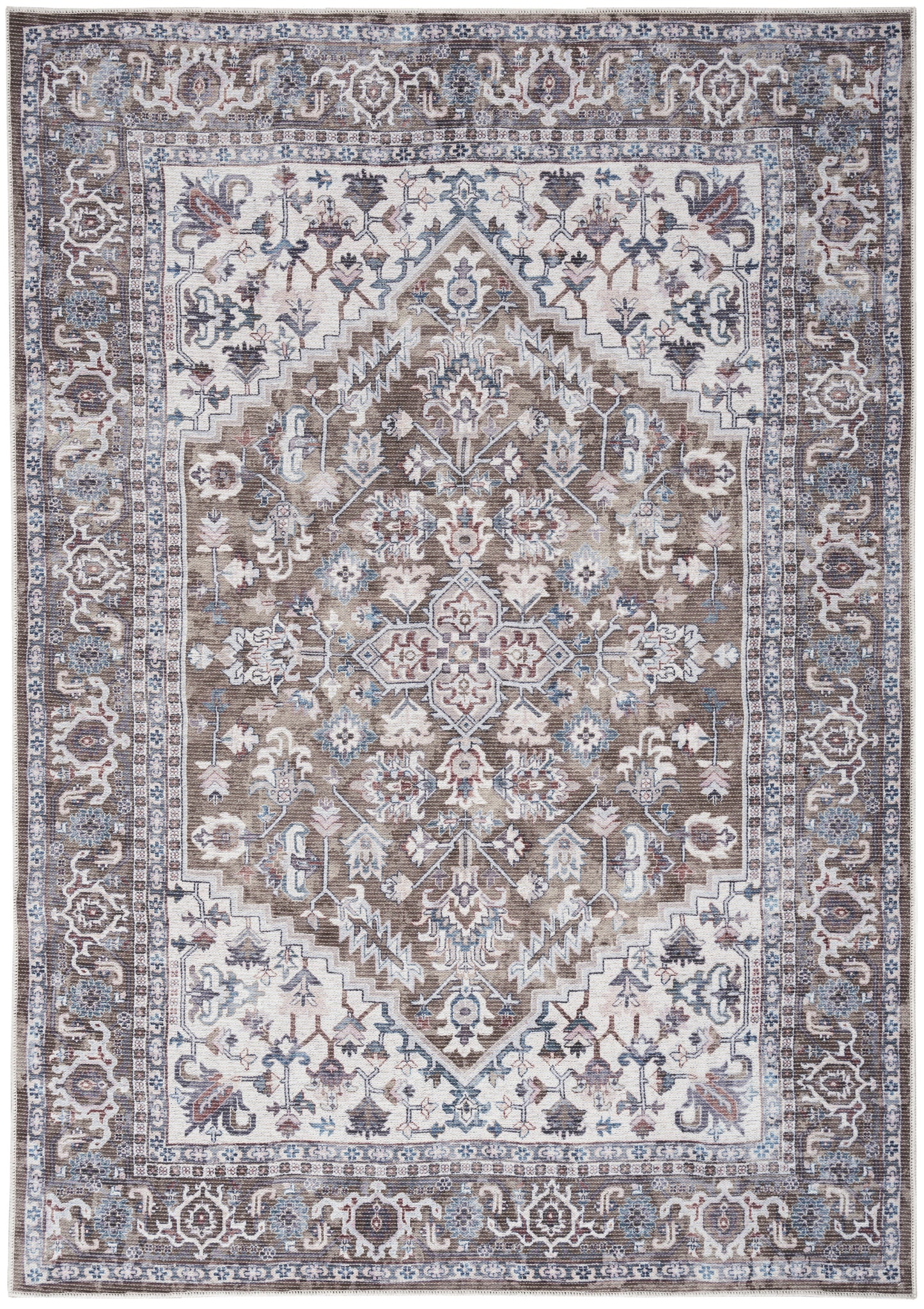 Nourison Home New Concept Washables SR104 Olive Ivory Traditional Machine Woven Rug