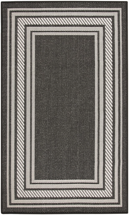 Nourison Home Horizon Indoor/Outdoor HOZ03 Black Contemporary Power-loomed Rug