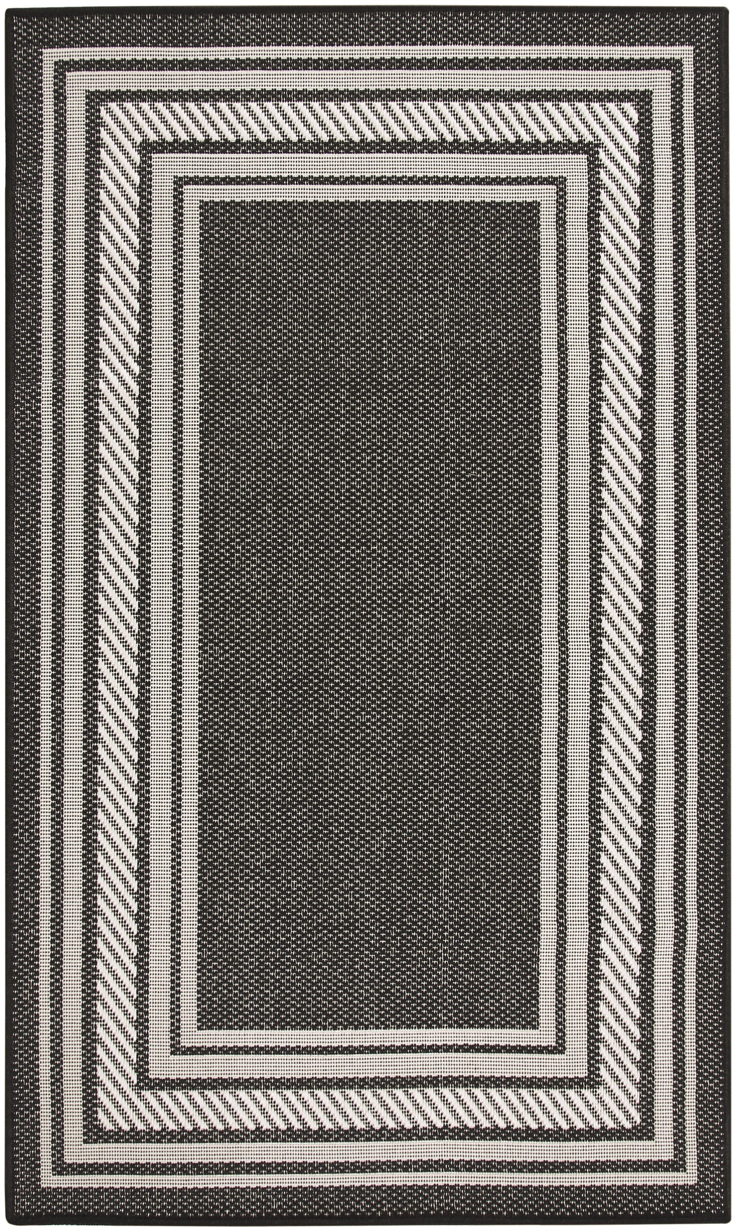 Nourison Home Horizon Indoor/Outdoor HOZ03 Black Contemporary Power-loomed Rug