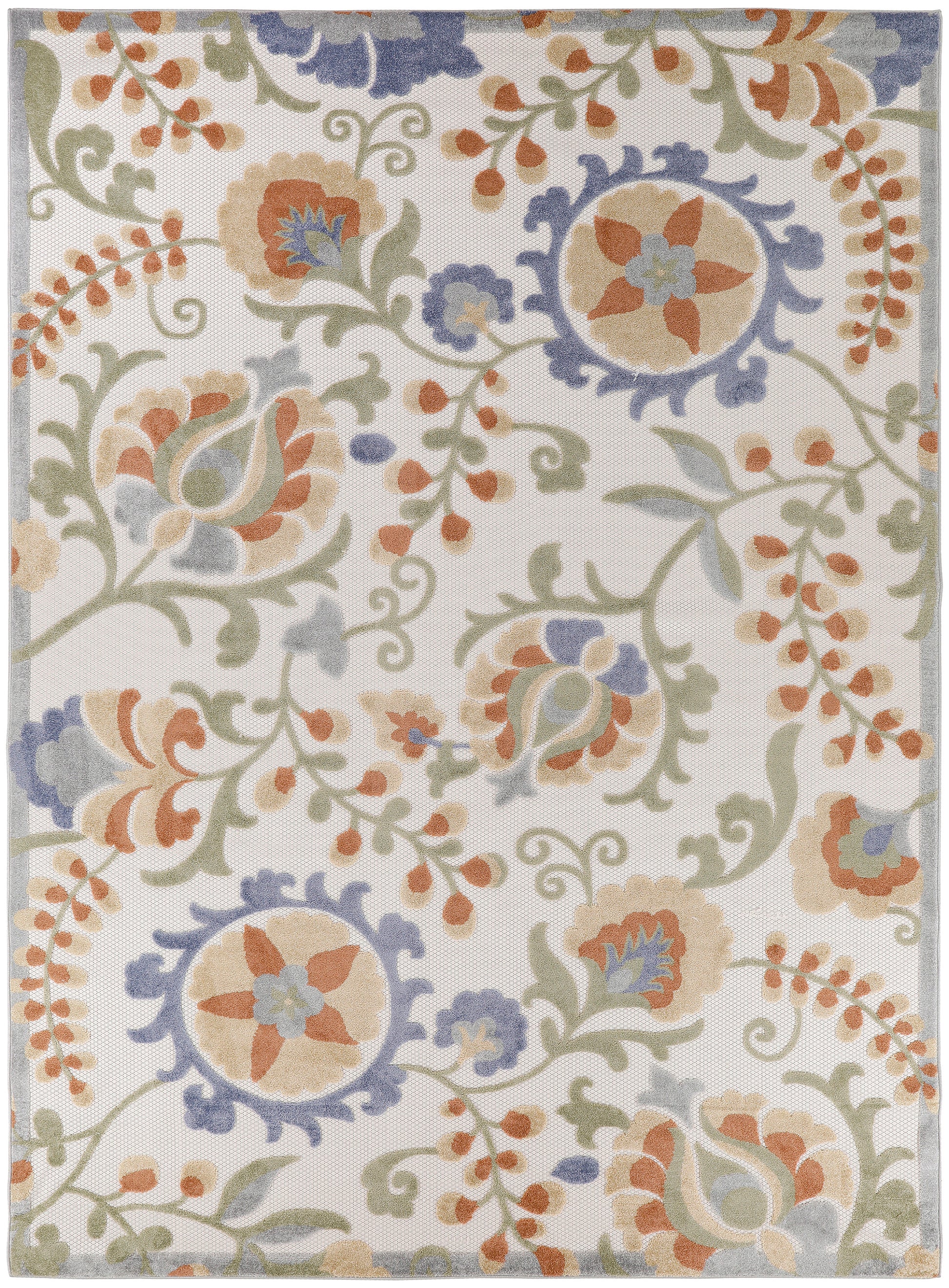 Nourison Home Aloha  Ivory Blue  Contemporary