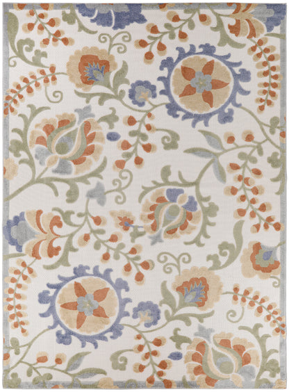 Nourison Home Aloha  Ivory Blue  Contemporary