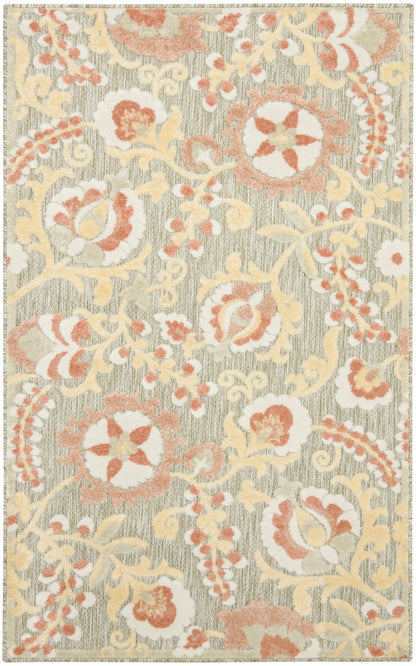 Nourison Home Aloha ALH17 Sage Rose Contemporary Power-loomed Rugs