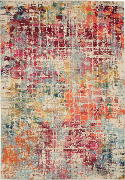 Nourison Home Celestial CES13 Pink Multicolor Contemporary Power-loomed Rugs