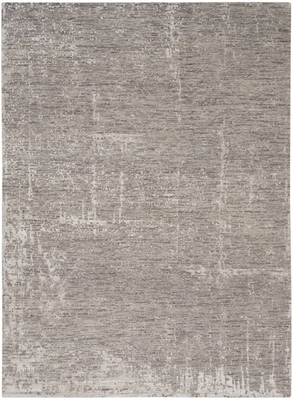 Nourison Home Luna LUN01 Grey Silver Contemporary Hand Knotted Rug