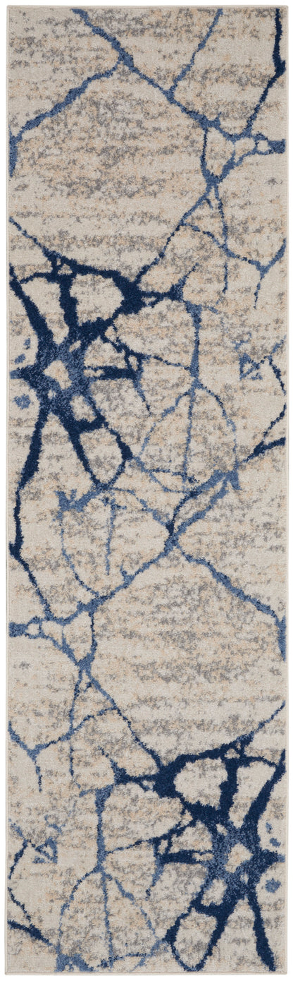 Calvin Klein River Flow RFV05 Ivory Blue Contemporary Power-loomed Rug