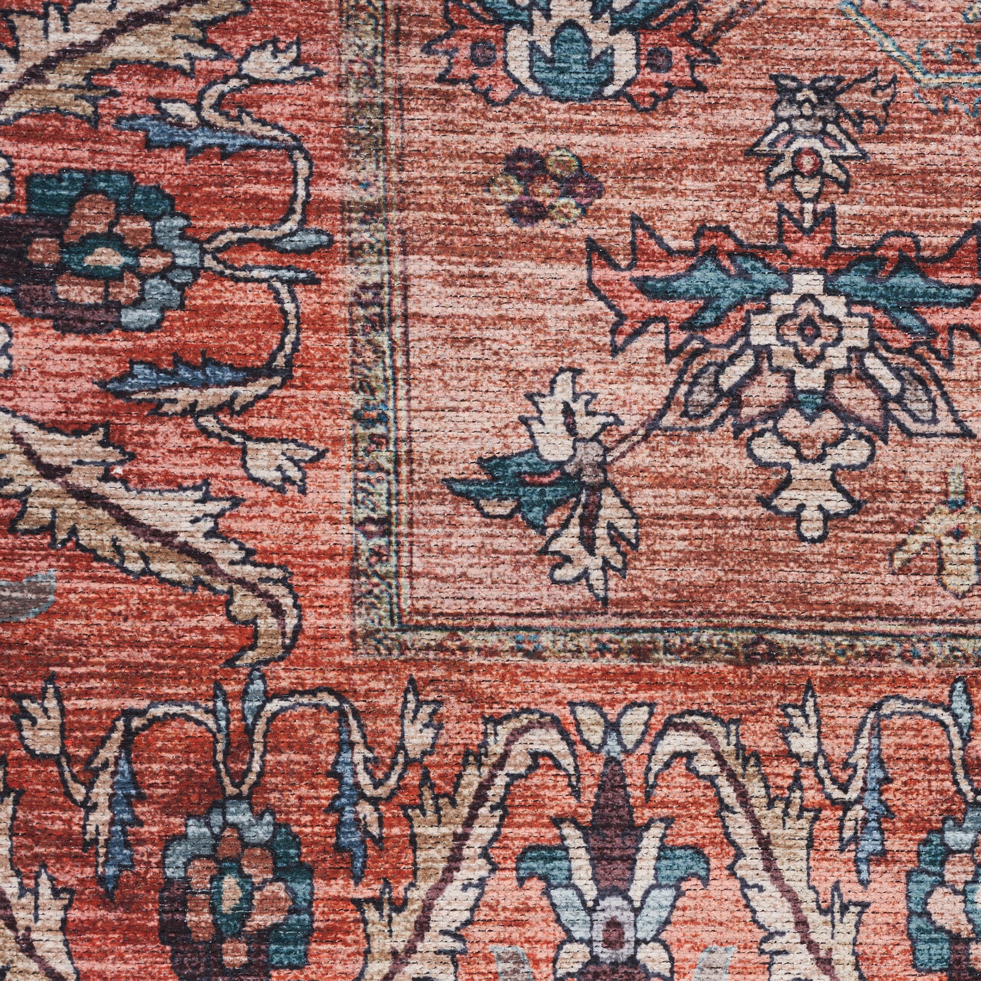 Nourison Home Grand Washables  Rust Multicolor  Traditional