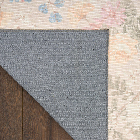 Nourison Home Botanical Washables  Beige Multicolor  Contemporary
