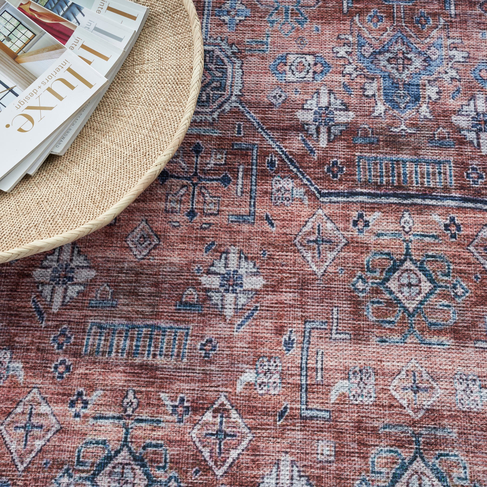 Nourison Home Grand Washables  Blue Multicolor  Traditional