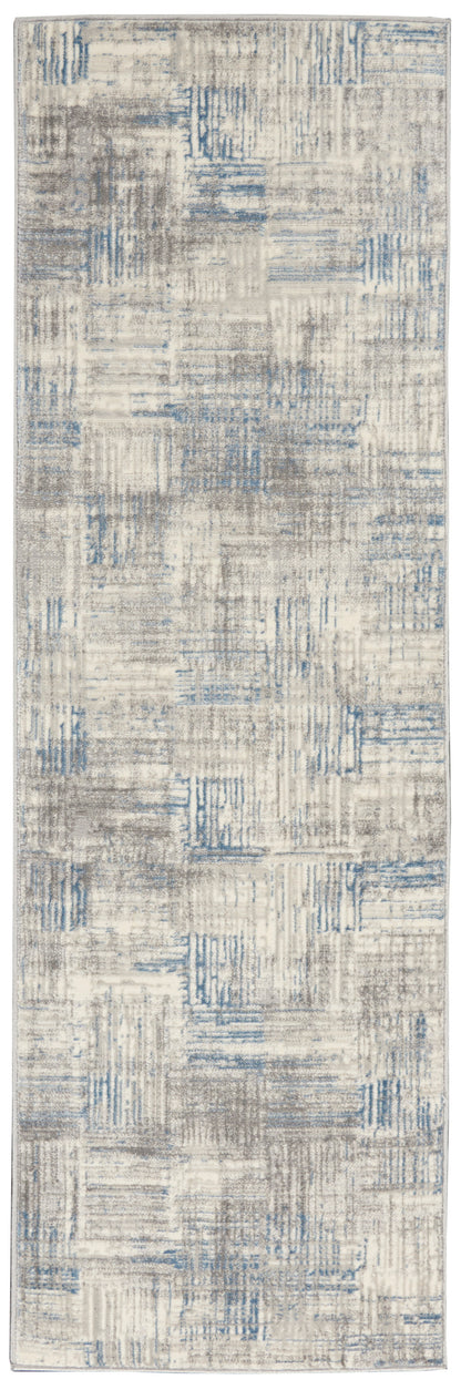 Nourison Home Solace SLA03 Ivory Grey Blue Contemporary Power-loomed Rug