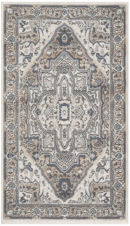 Nourison Home Quarry QUA18 Ivory Taupe Traditional Power-loomed Rugs