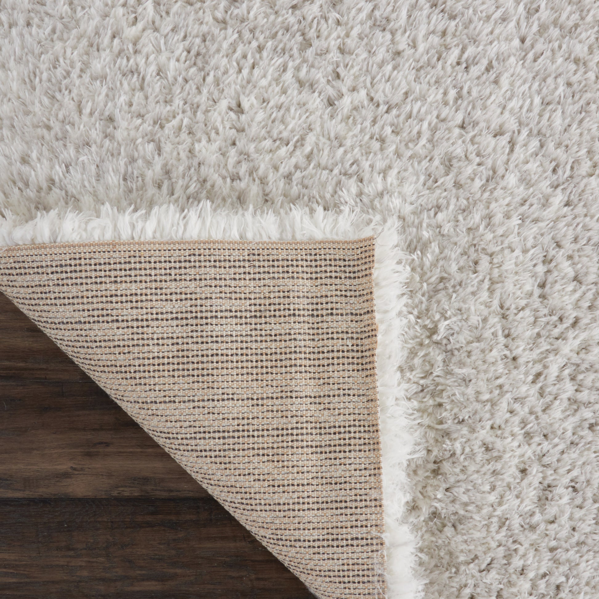 Nourison Home Luxe Shag  Light Grey  Contemporary